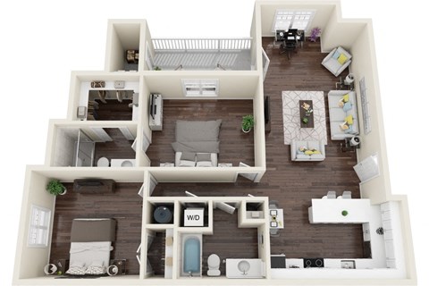 2 bedroom 2 Bath Mayfaire non- renovated floor plan at The Reserve at Mayfaire, Wilmington NC